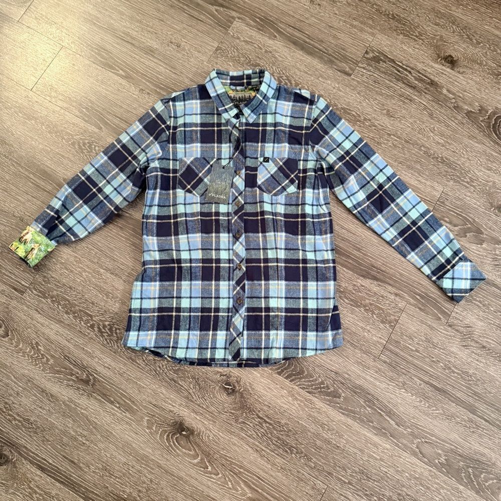Places Everyday Plaid Shirt in Bay Blue New